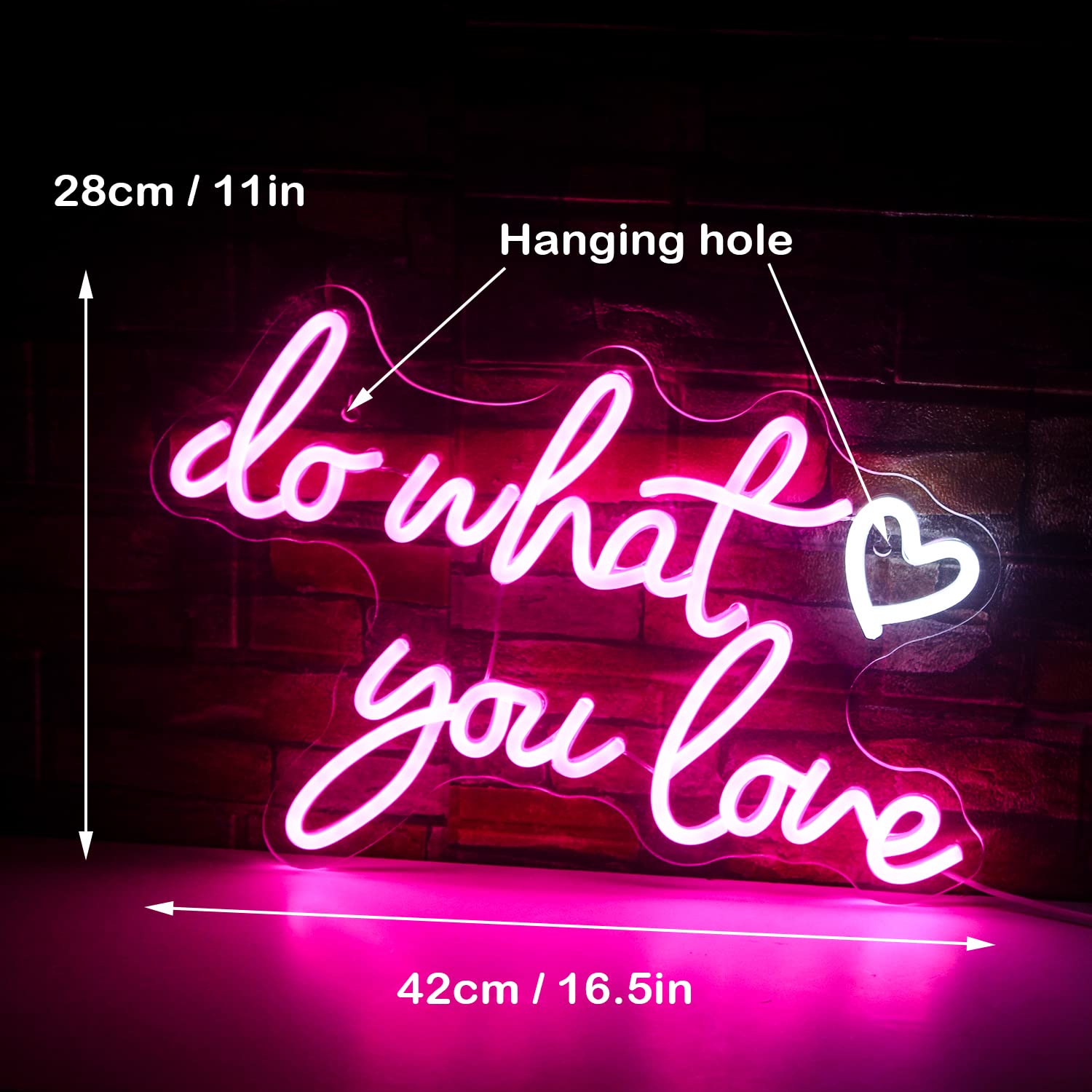 SIGNSHIP Do What You Love Neon Sign Pink LED Words Neon Light Wall